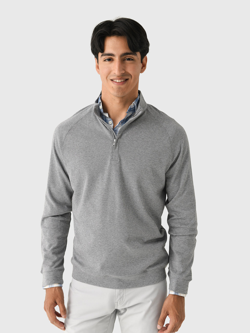 Peter Millar Crown Crafted Men's Grant Birdseye Quarter-Zip - Saint Bernard