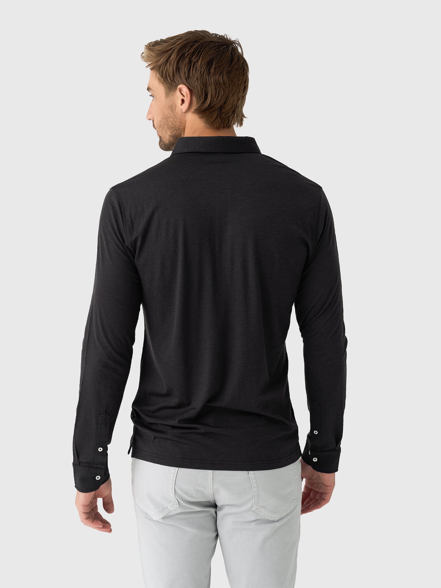 Peter Millar Crown Crafted Men's Lawrence Long-Sleeve Wool Polo