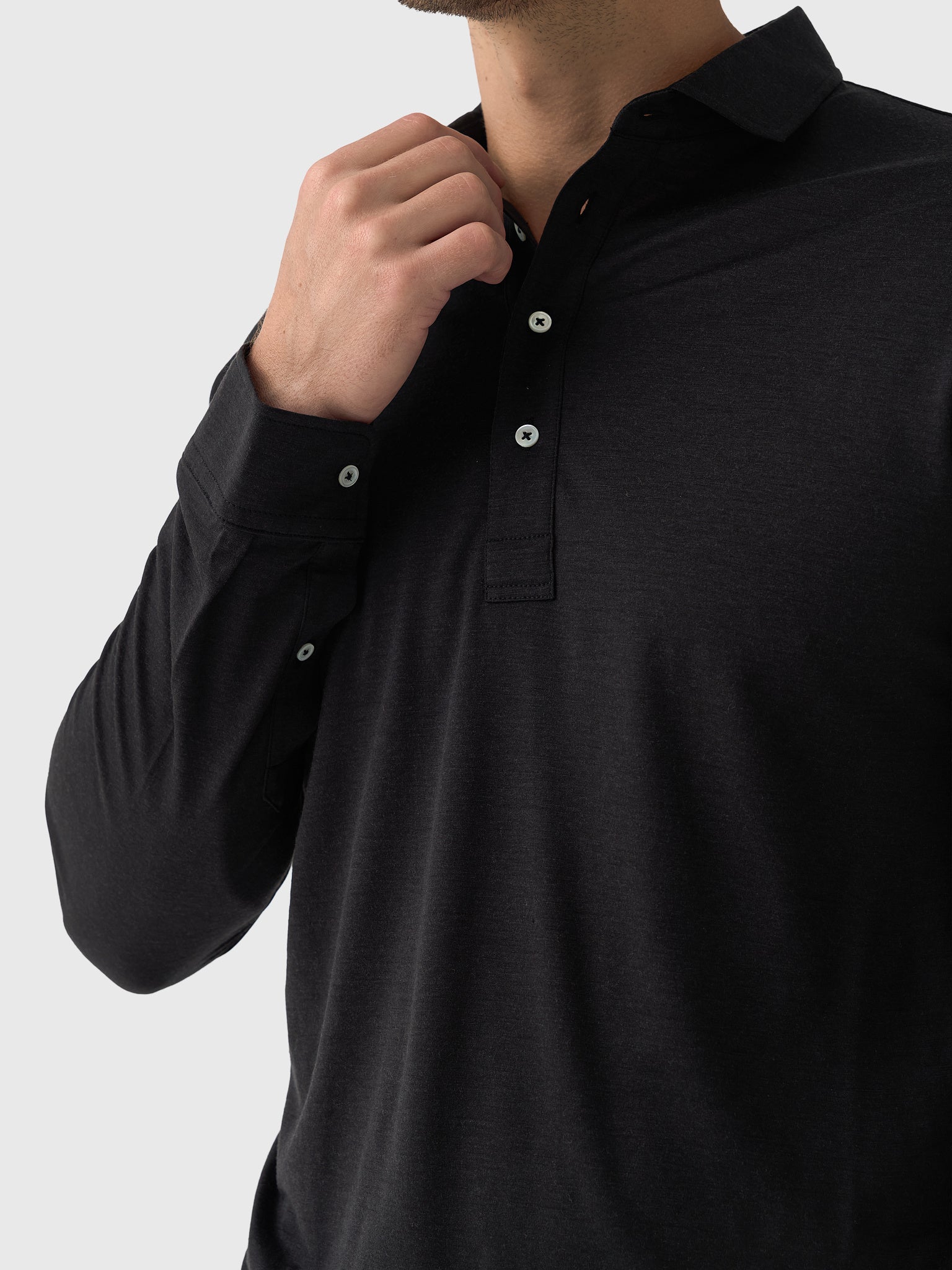 Peter Millar Crown Crafted Men's Lawrence Long-Sleeve Wool Polo