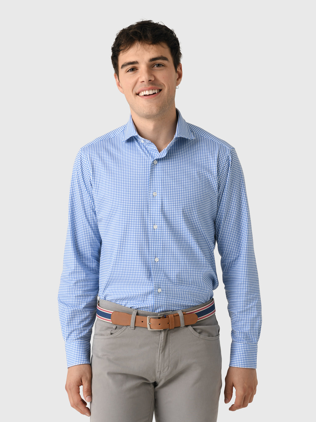 Peter Millar Crown Crafted Men's Excursionist Flex Gingham Sport Shirt