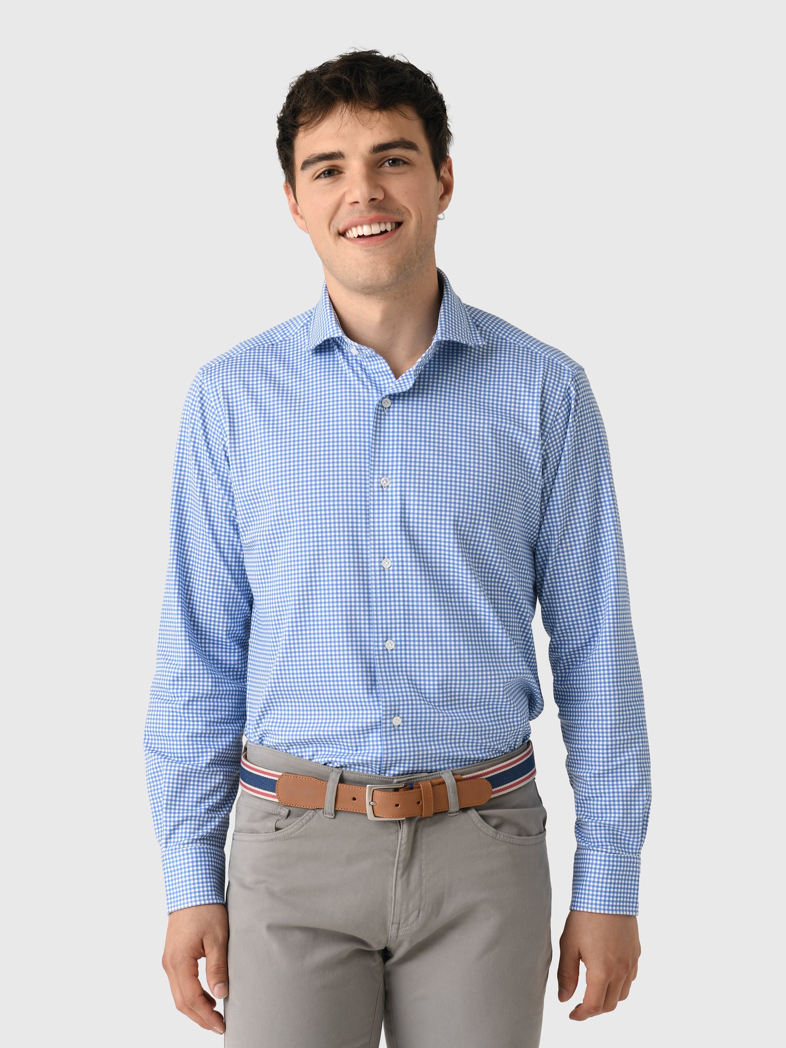 Peter Millar Crown Crafted Men's Excursionist Flex Gingham Sport Shirt