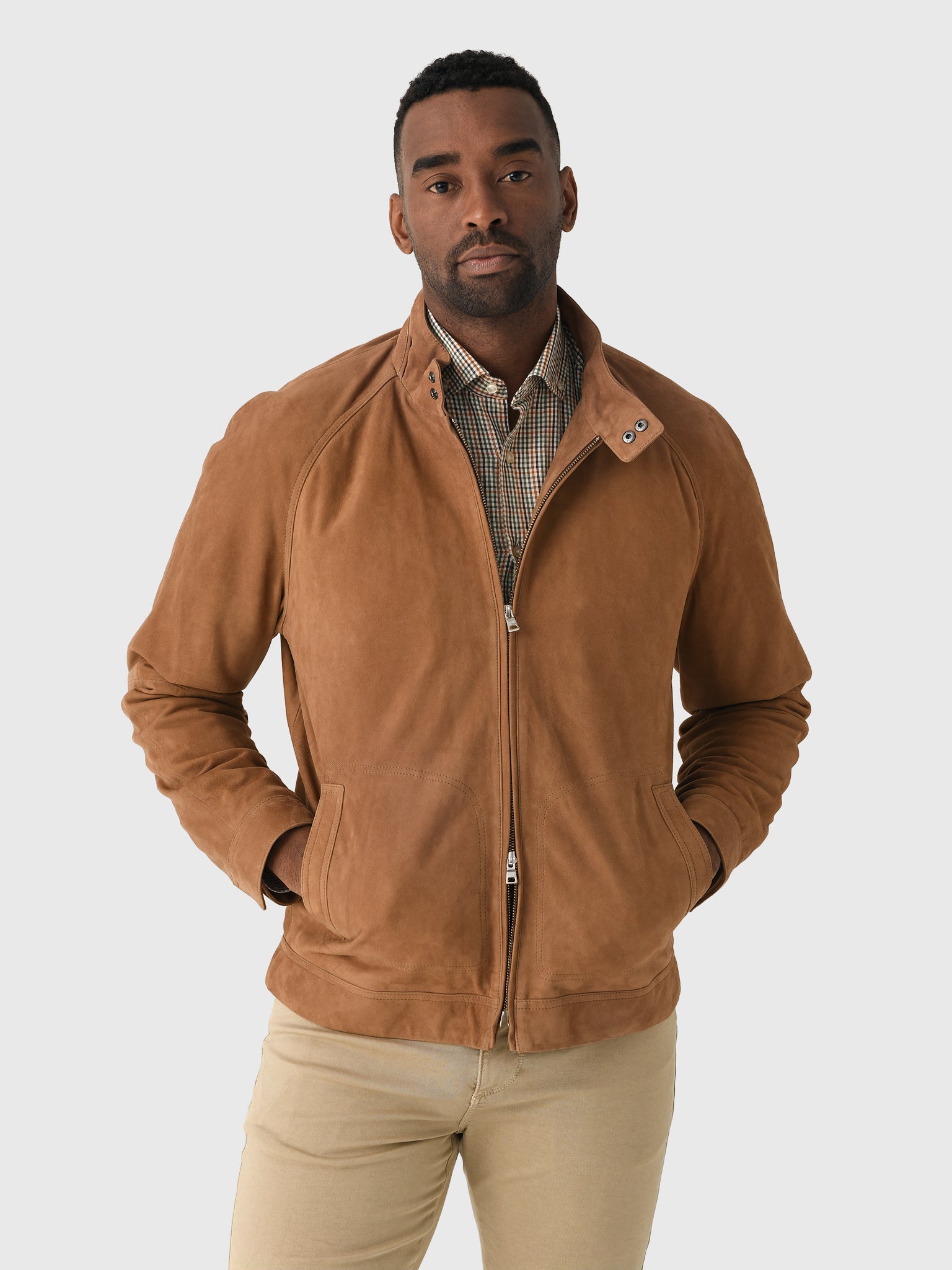 Peter Millar Crown Crafted Men's Soho Suede Bomber – Saint Bernard