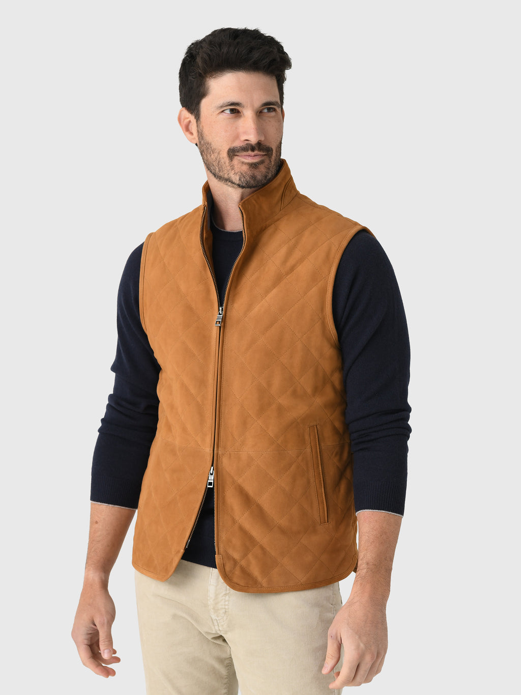 Peter Millar Crown Men's Essex Suede Vest - Saint Bernard