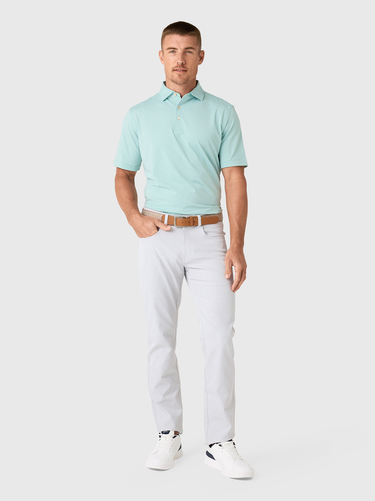 Peter Millar Crown Sport Men's Hales Performance Jersey Polo - Saint Bernard