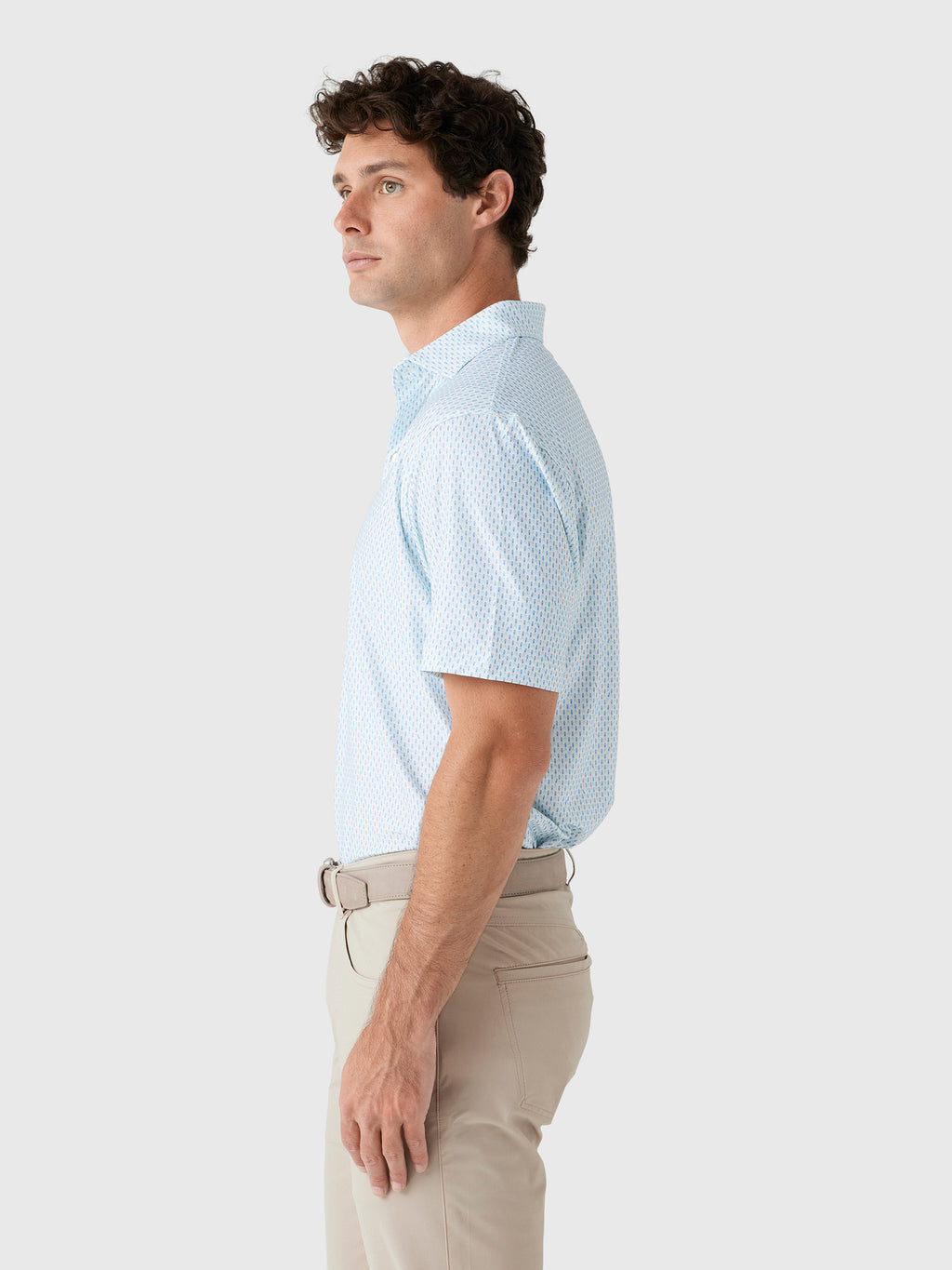 Peter Millar Crown Sport Men's Weekend Wake Performance Jersey Polo - Saint Bernard