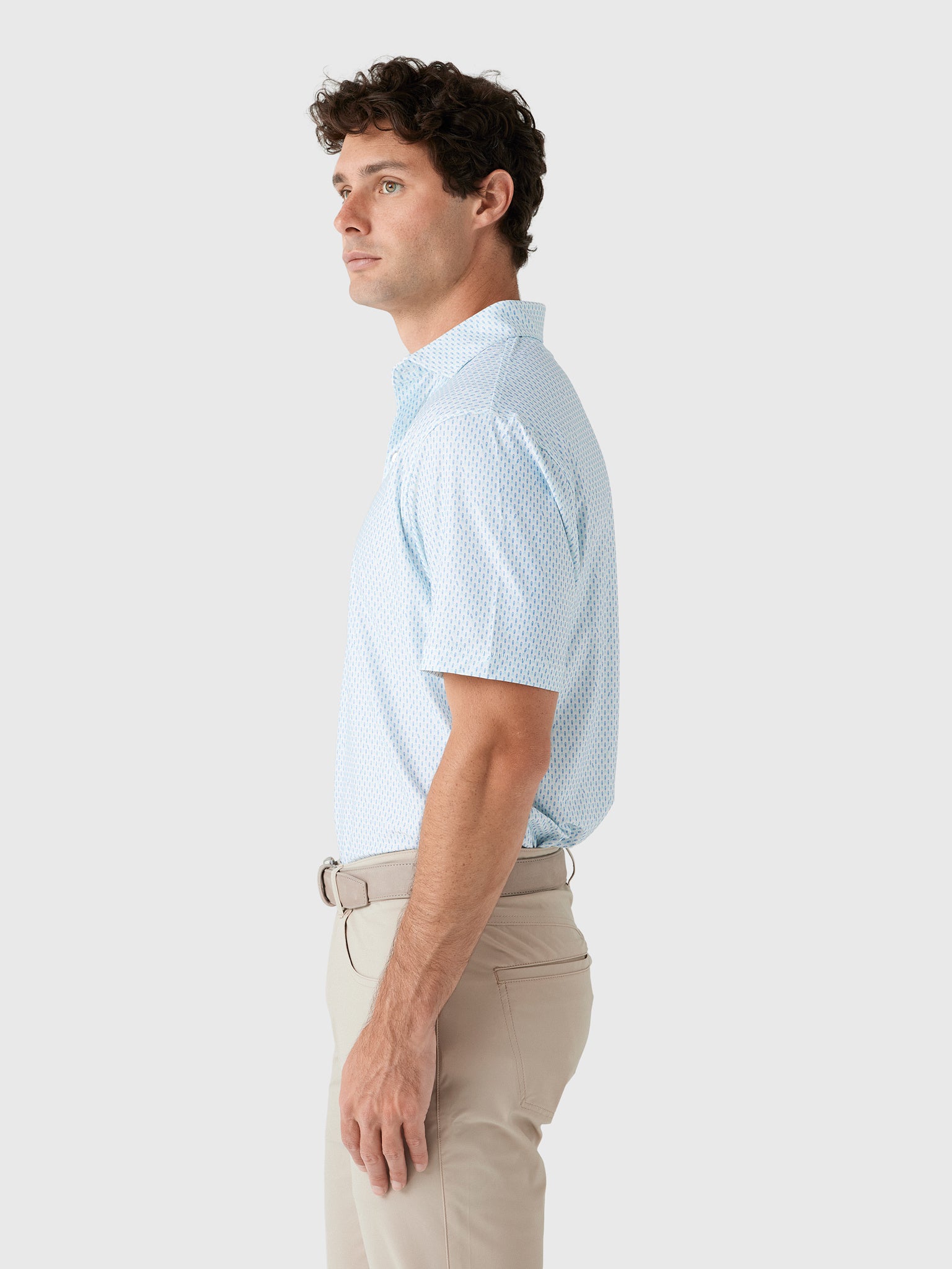 Peter Millar Crown Sport Men's Weekend Wake Performance Jersey Polo - Saint Bernard