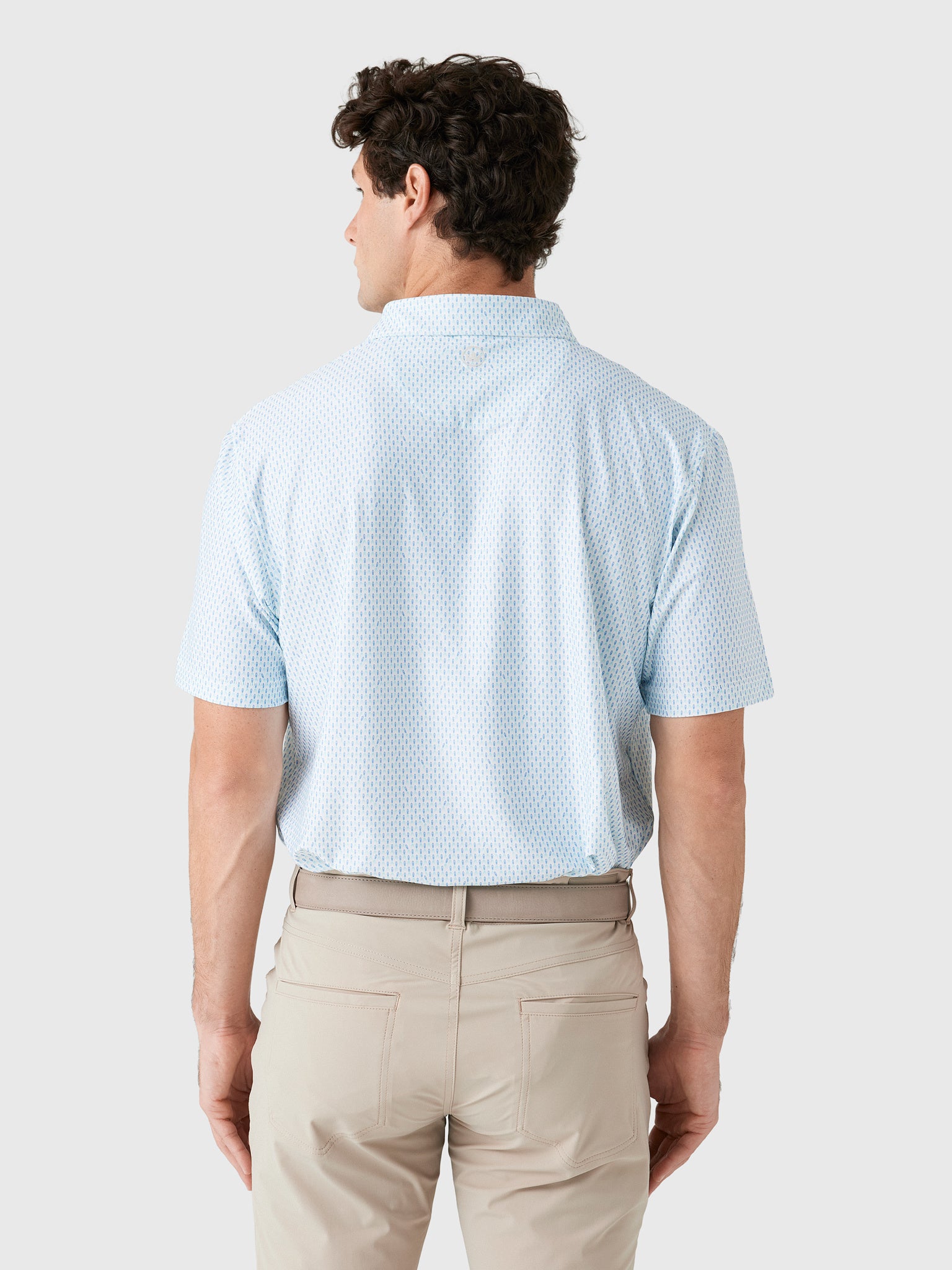 Peter Millar Crown Sport Men's Weekend Wake Performance Jersey Polo - Saint Bernard