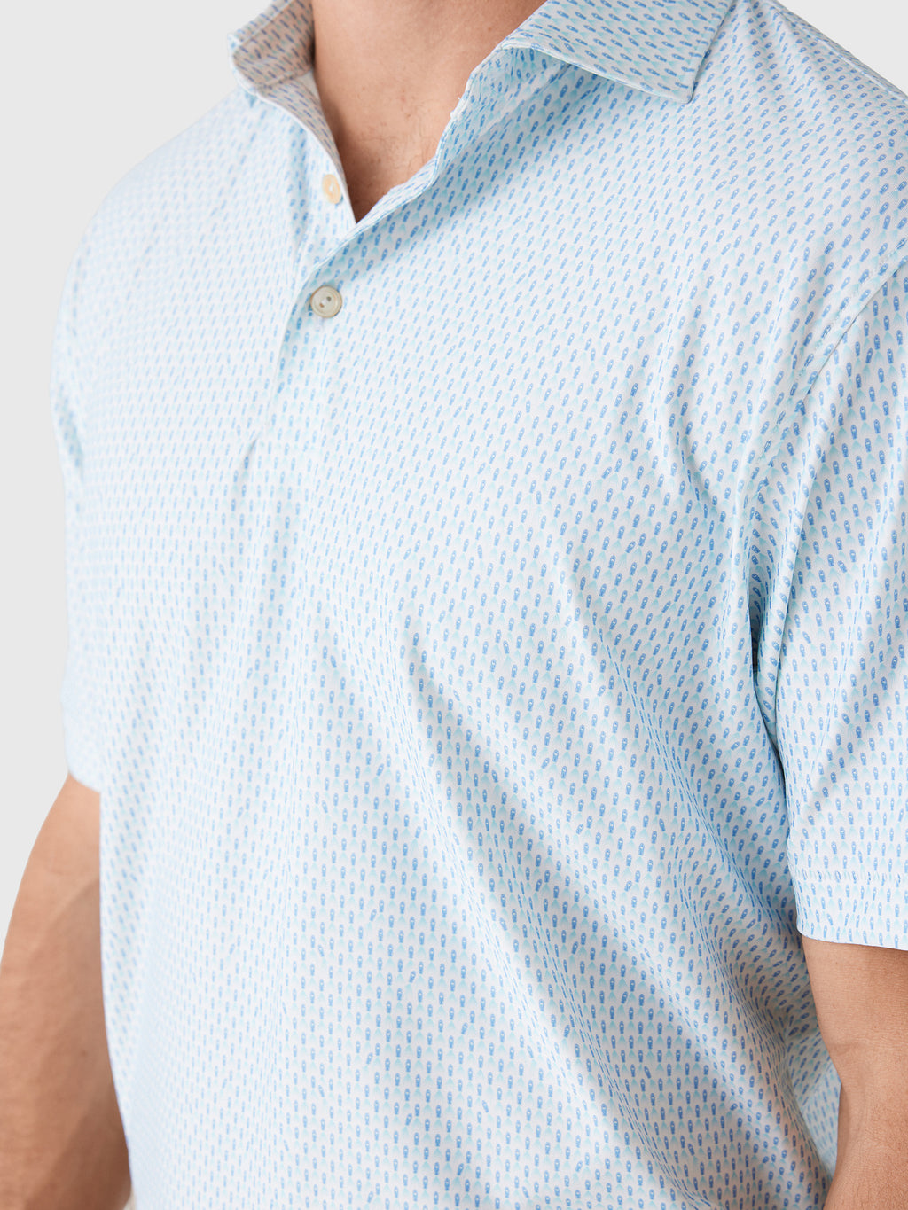 Peter Millar Crown Sport Men's Weekend Wake Performance Jersey Polo - Saint Bernard