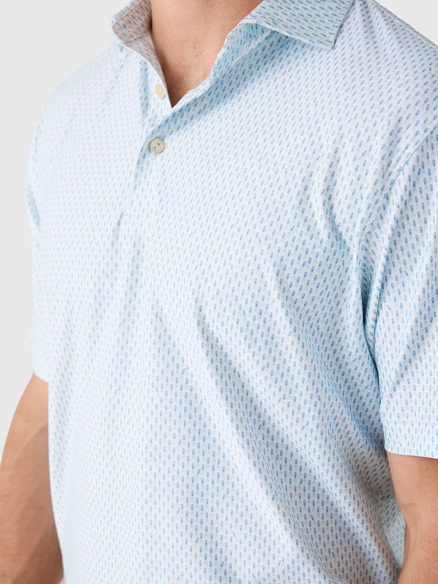 Peter Millar Crown Sport Men's Weekend Wake Performance Jersey Polo - Saint Bernard