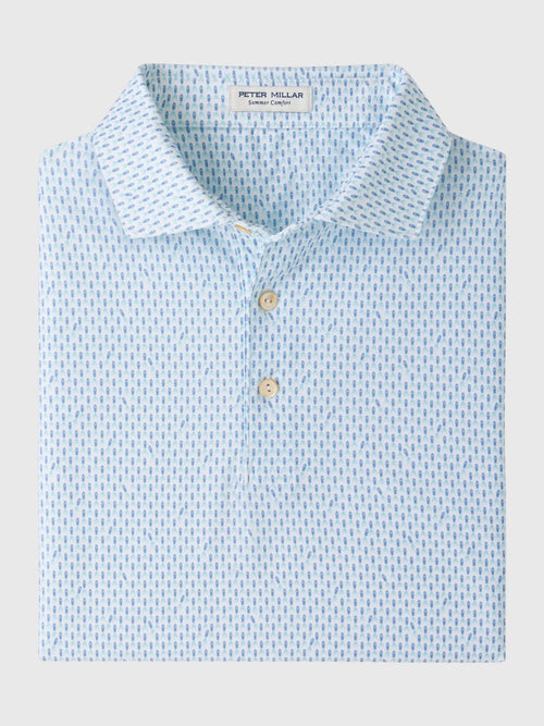Peter Millar Crown Sport Men's Weekend Wake Performance Jersey Polo