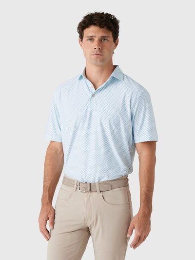 Peter Millar Crown Sport Men's Weekend Wake Performance Jersey Polo - Saint Bernard