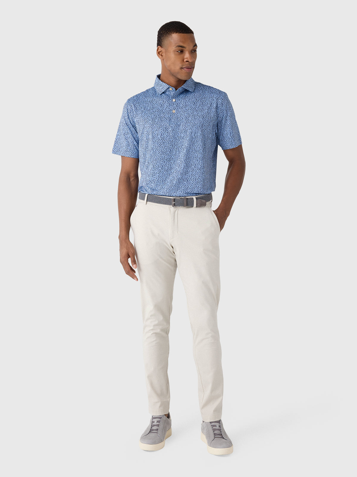 Peter Millar Crown Sport Men's Off-Road Performance Jersey Polo - Saint Bernard