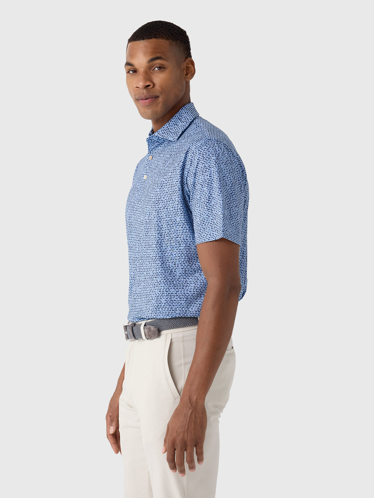 Peter Millar Crown Sport Men's Off-Road Performance Jersey Polo - Saint Bernard