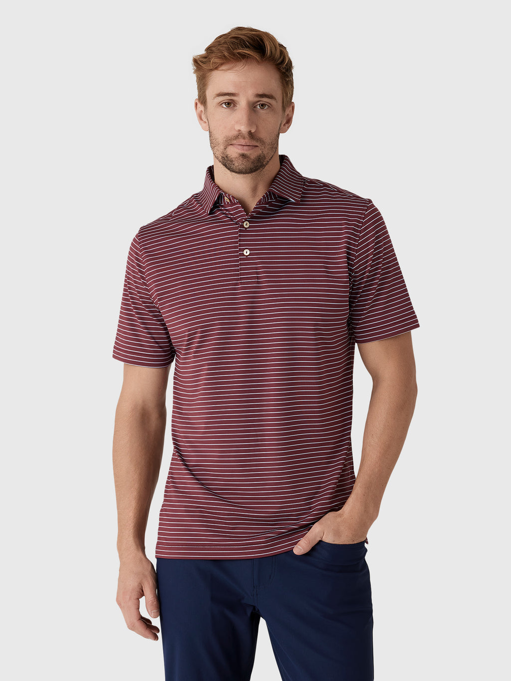 Peter Millar Crown Sport Men's Oaks Performance Jersey Polo - Saint Bernard