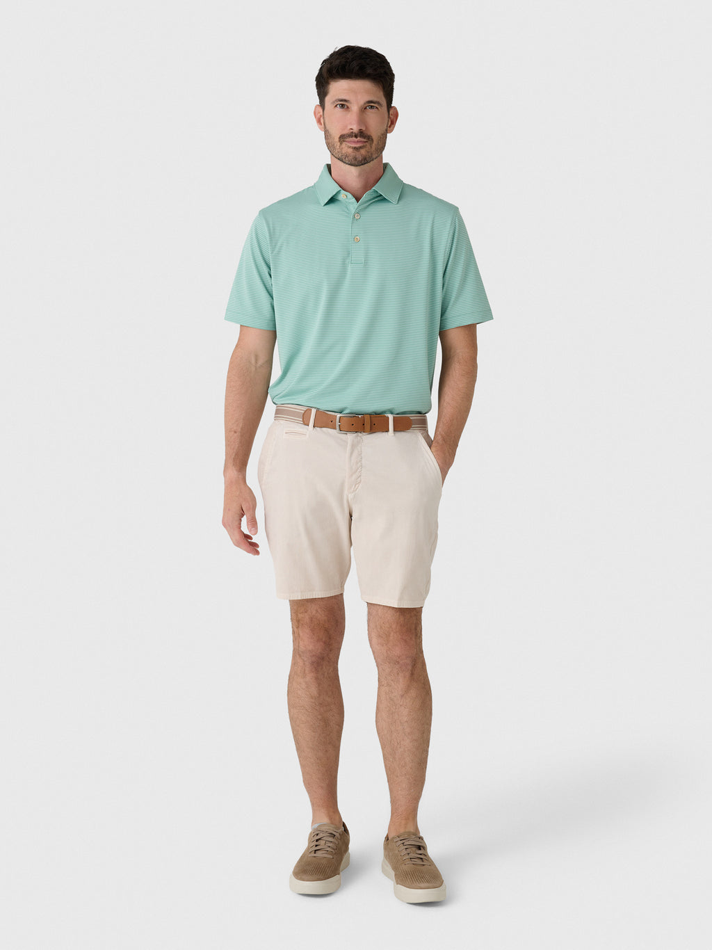 Peter Millar Crown Sport Men's Wade Performance Jersey Polo - Saint Bernard