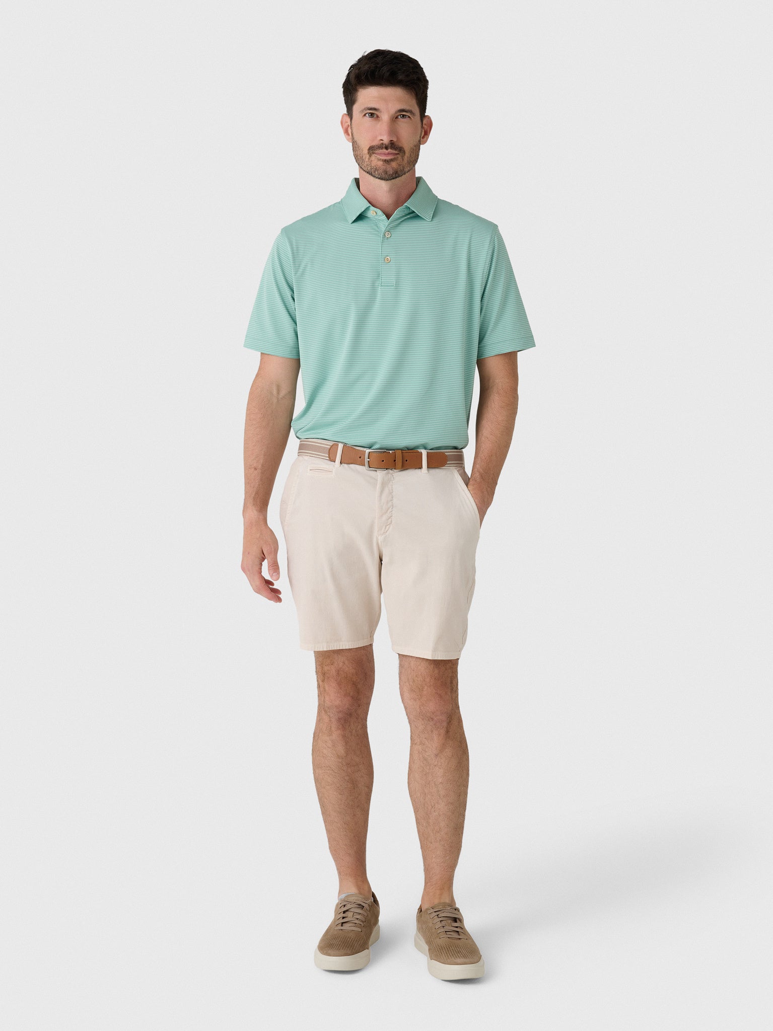 Peter Millar Crown Sport Men's Wade Performance Jersey Polo - Saint Bernard
