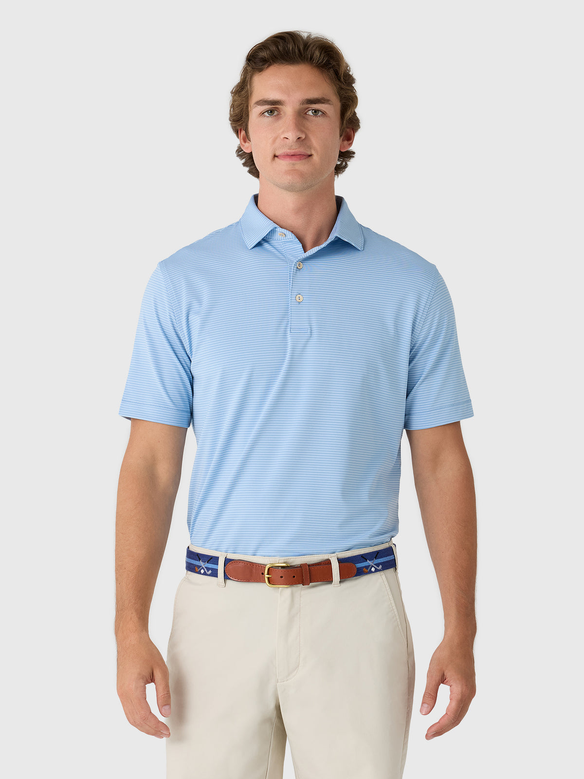 Peter Millar Crown Sport Men's Wade Performance Jersey Polo - Saint Bernard