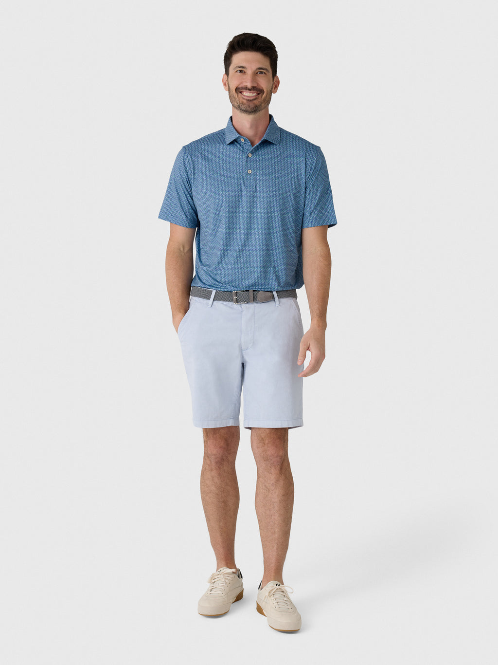 Peter Millar Crown Sport Men's Bloody Mary Bar Performance Jersey Polo - Saint Bernard