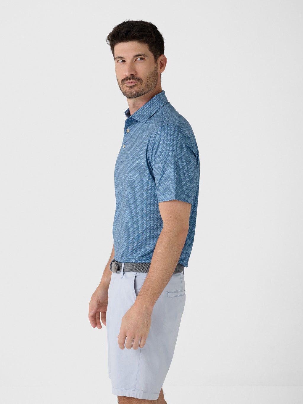 Peter Millar Crown Sport Men's Bloody Mary Bar Performance Jersey Polo - Saint Bernard