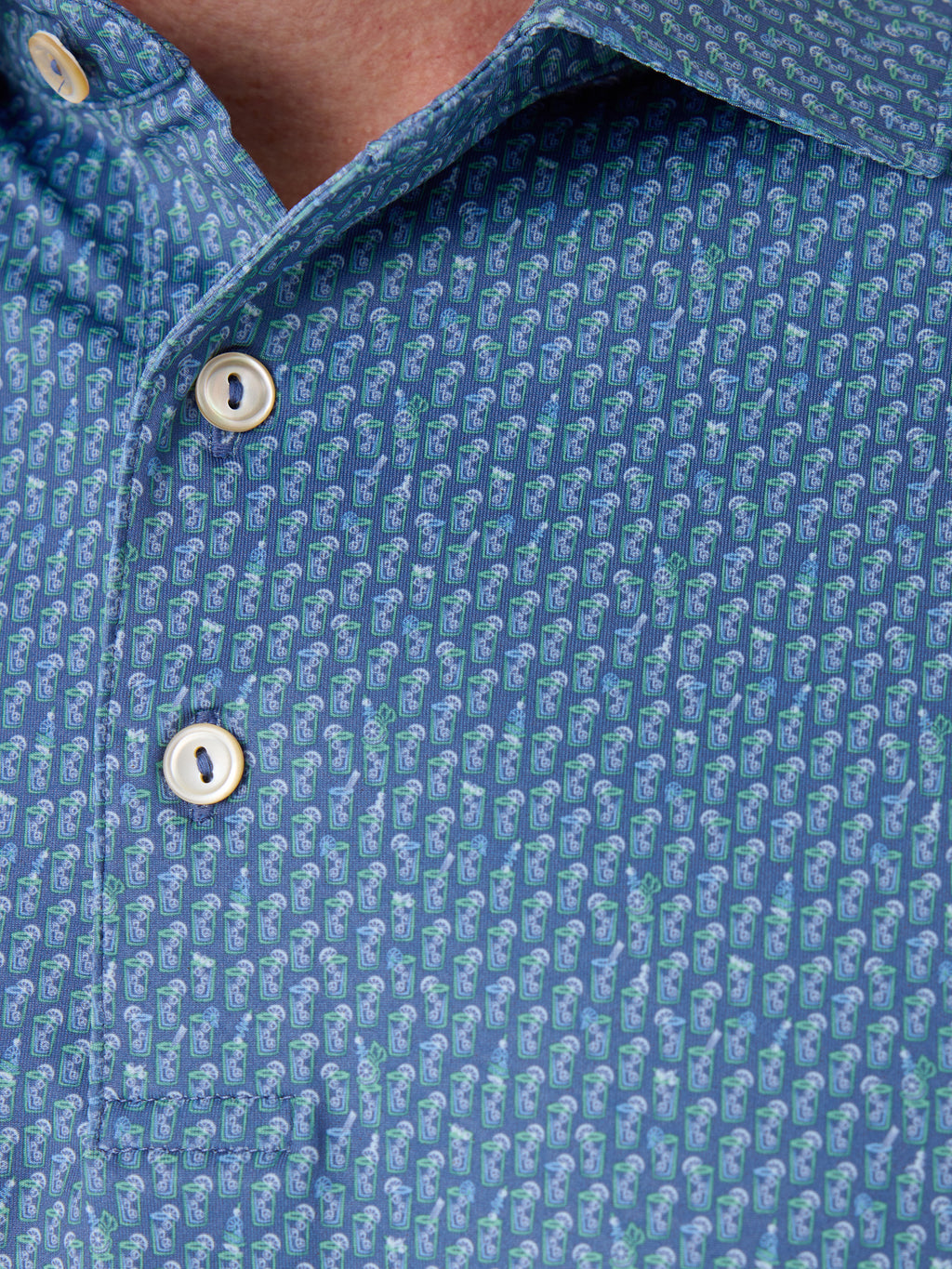 Peter Millar Crown Sport Men's Bloody Mary Bar Performance Jersey Polo - Saint Bernard