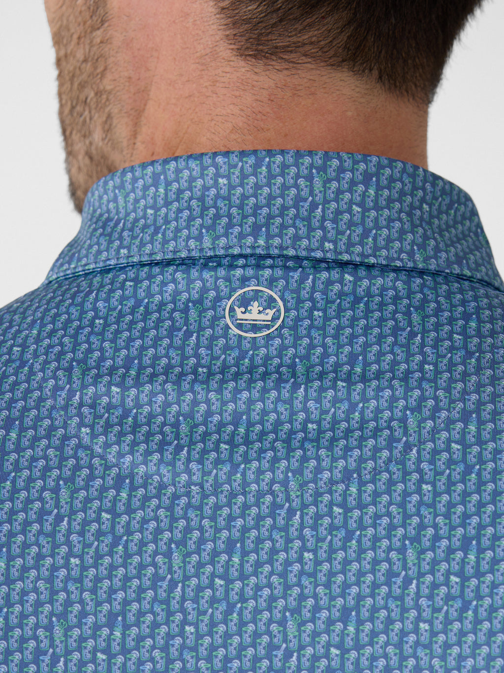 Peter Millar Crown Sport Men's Bloody Mary Bar Performance Jersey Polo - Saint Bernard