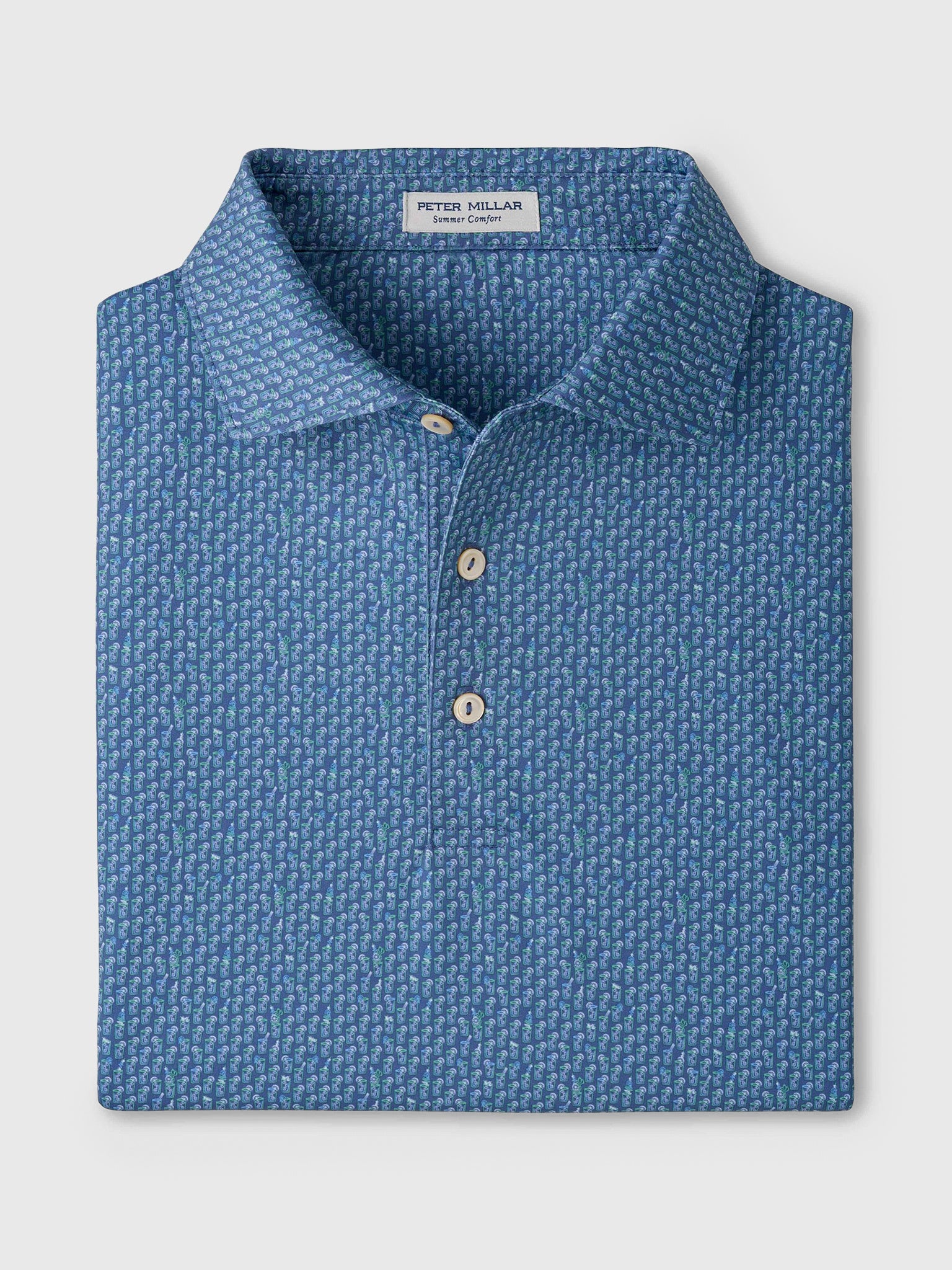 Peter Millar Crown Sport Men's Bloody Mary Bar Performance Jersey Polo - Saint Bernard