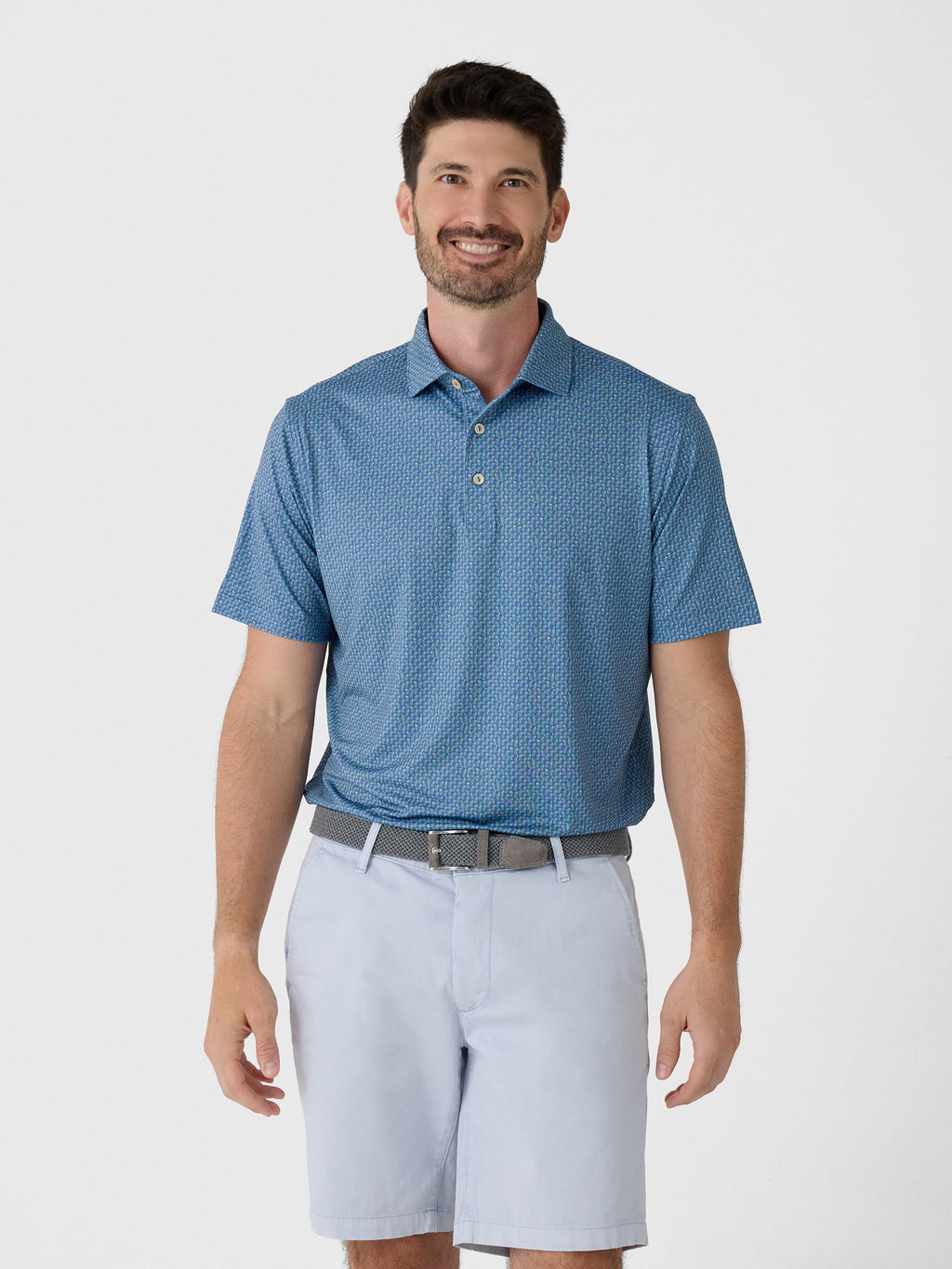 Peter Millar Crown Sport Men's Bloody Mary Bar Performance Jersey Polo - Saint Bernard