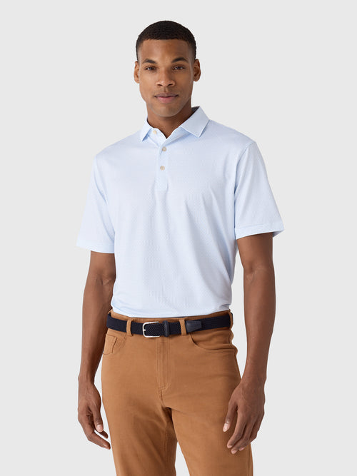 Peter Millar Crown Sport Men's Football Geo Performance Jersey Polo - Saint Bernard