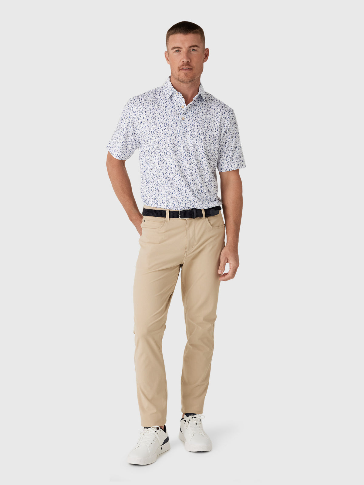 Peter Millar Crown Sport Men's Read The Putt Performance Jersey Polo - Saint Bernard