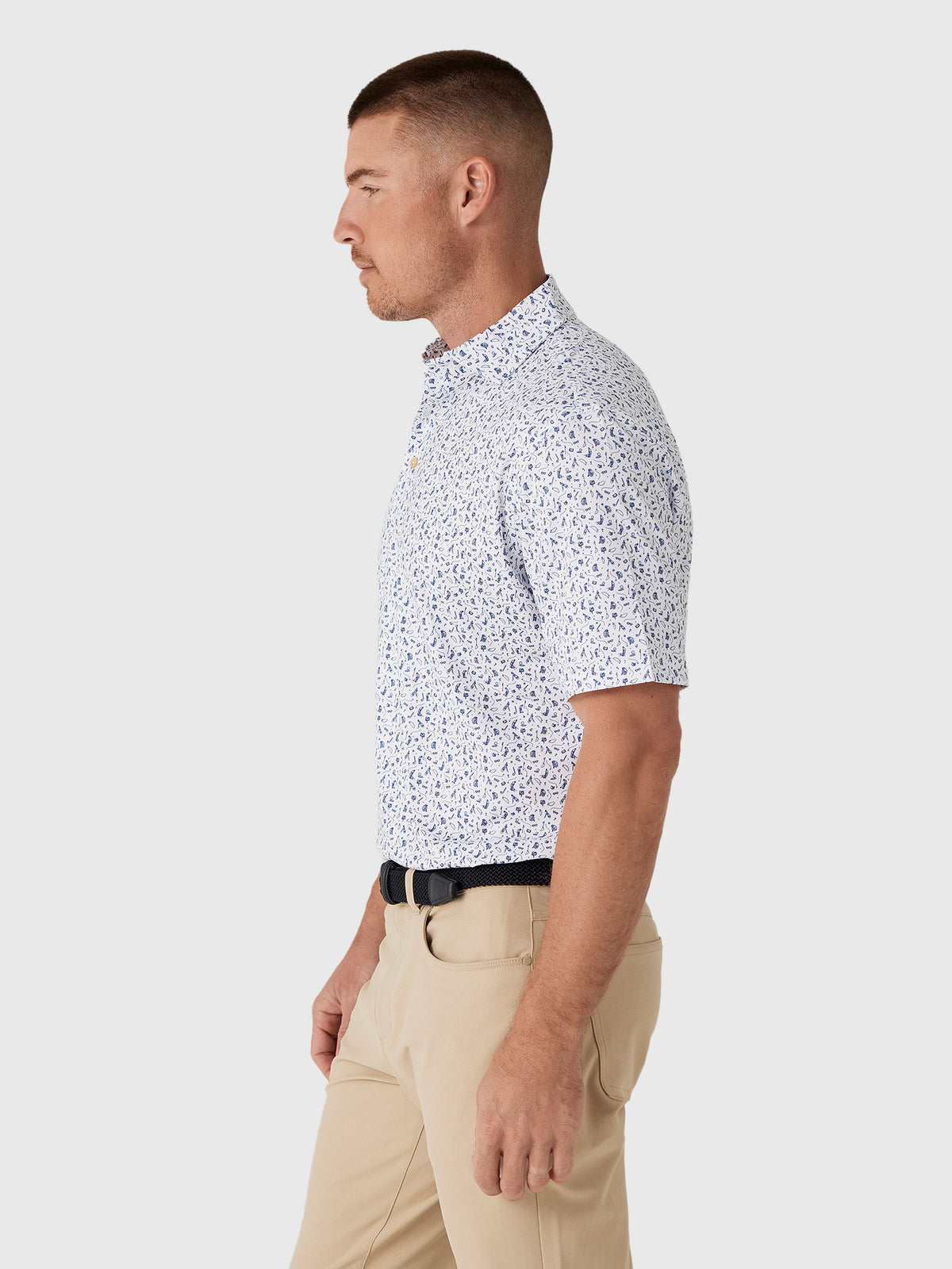 Peter Millar Crown Sport Men's Read The Putt Performance Jersey Polo - Saint Bernard