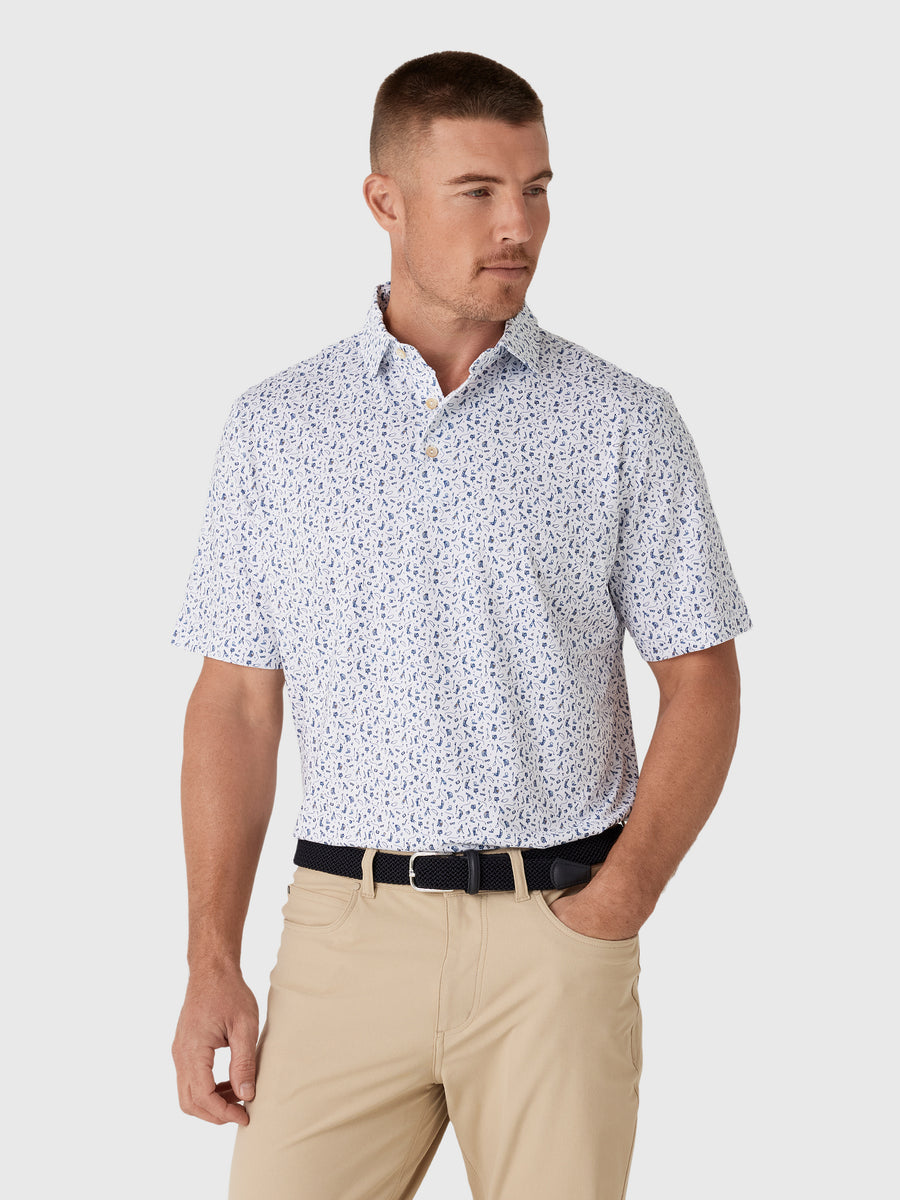Peter Millar Crown Sport Men's Read The Putt Performance Jersey Polo - Saint Bernard