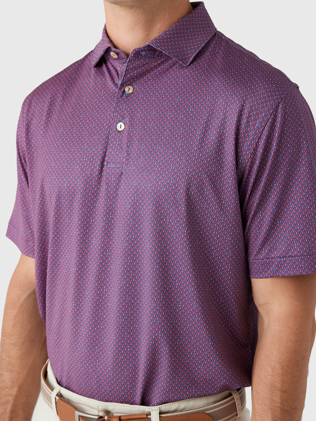 Peter Millar Crown Sport Men's Lobster Boil Performance Jersey Polo - Saint Bernard