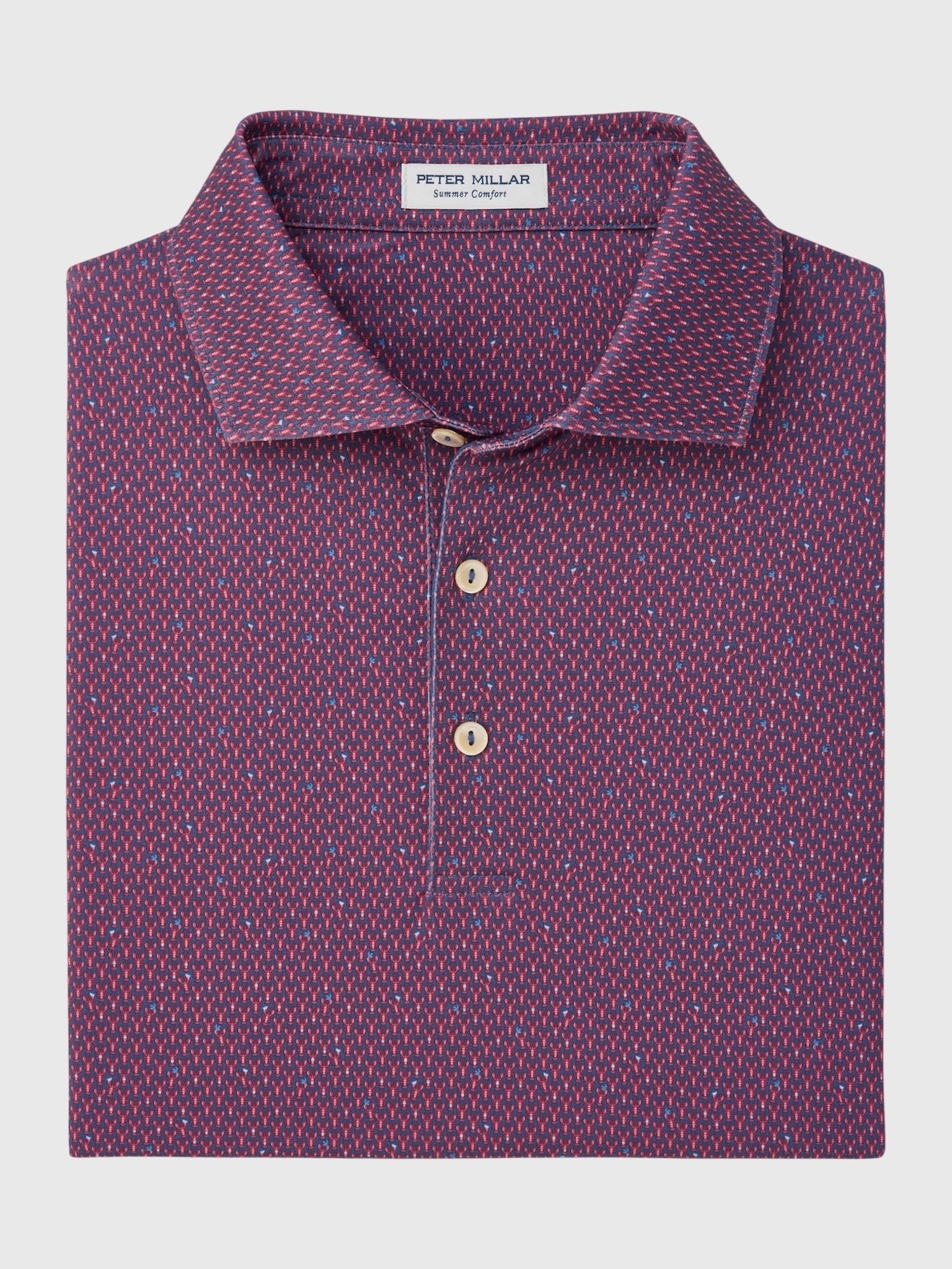 Peter Millar Crown Sport Men's Lobster Boil Performance Jersey Polo