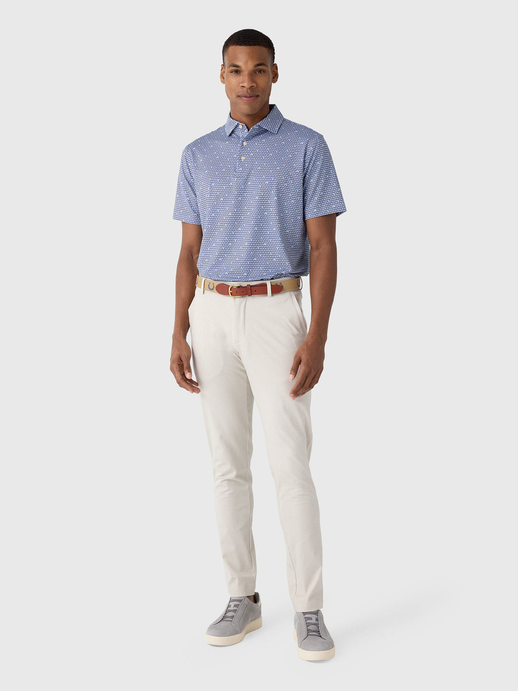 Peter Millar Crown Sport Men's On The Half Shell Performance Jersey Polo - Saint Bernard