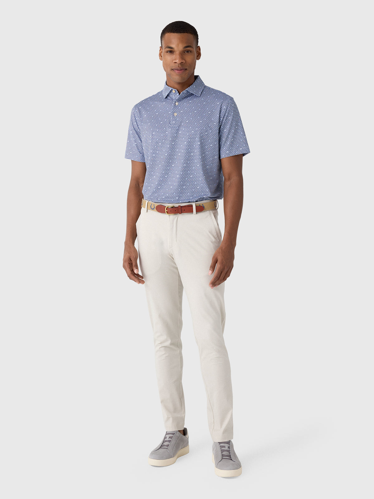 Peter Millar Crown Sport Men's On The Half Shell Performance Jersey Polo - Saint Bernard