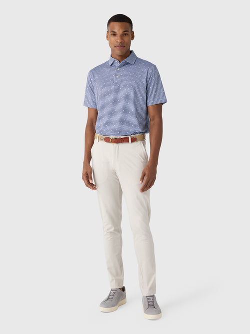 Peter Millar Crown Sport Men's On The Half Shell Performance Jersey Polo - Saint Bernard