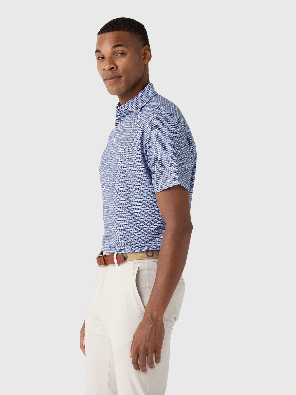Peter Millar Crown Sport Men's On The Half Shell Performance Jersey Polo - Saint Bernard