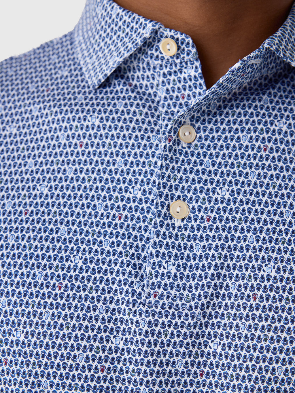 Peter Millar Crown Sport Men's On The Half Shell Performance Jersey Polo - Saint Bernard