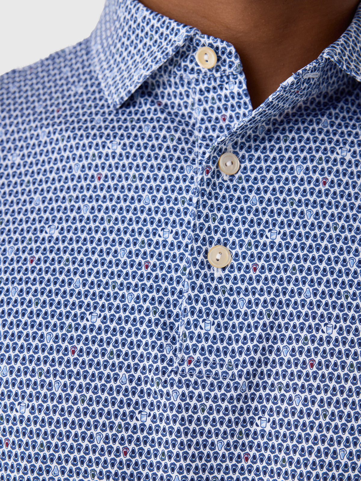 Peter Millar Crown Sport Men's On The Half Shell Performance Jersey Polo - Saint Bernard