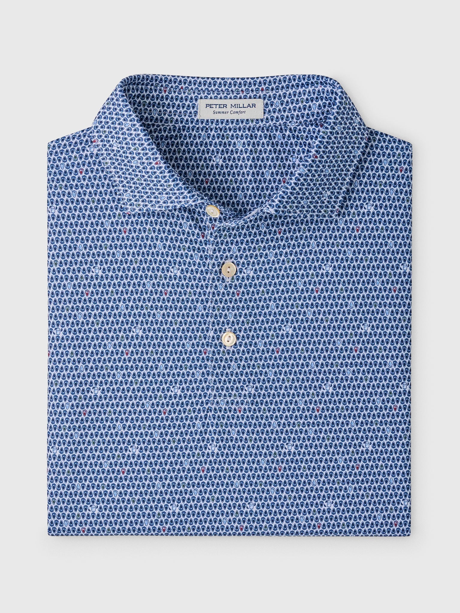 Peter Millar Crown Sport Men's On The Half Shell Performance Jersey Polo - Saint Bernard