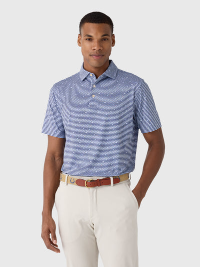 Peter Millar Crown Sport Men's On The Half Shell Performance Jersey Polo - Saint Bernard