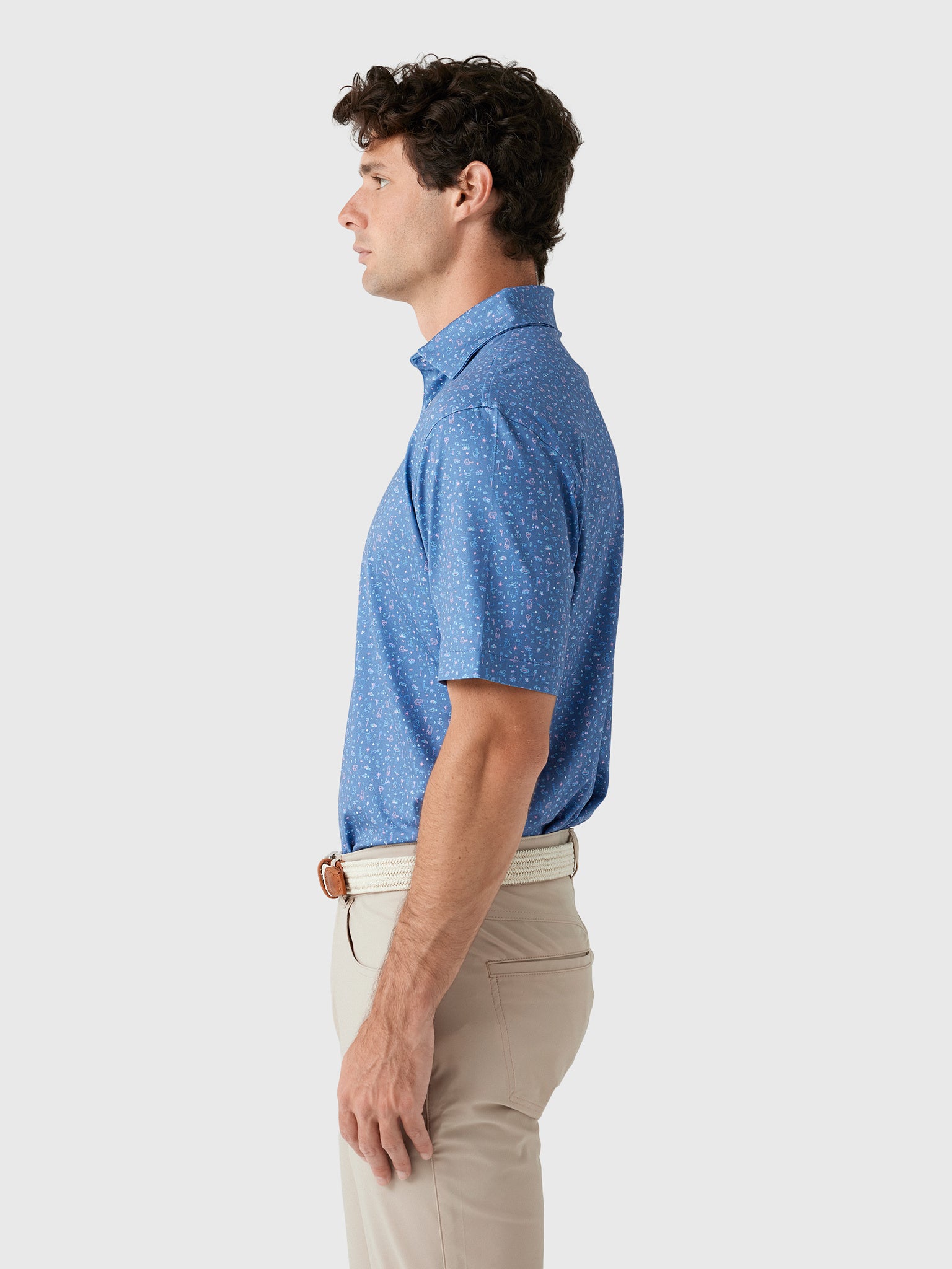 Peter Millar Crown Sport Men's Ridge Performance Jersey Polo - Saint Bernard