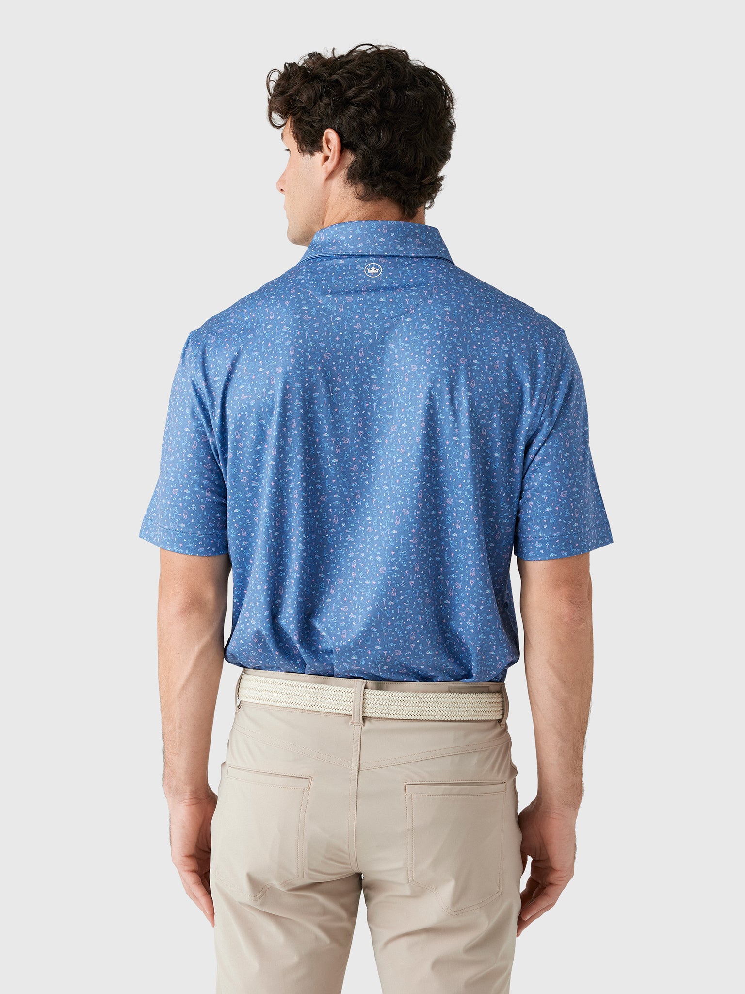 Peter Millar Crown Sport Men's Ridge Performance Jersey Polo - Saint Bernard