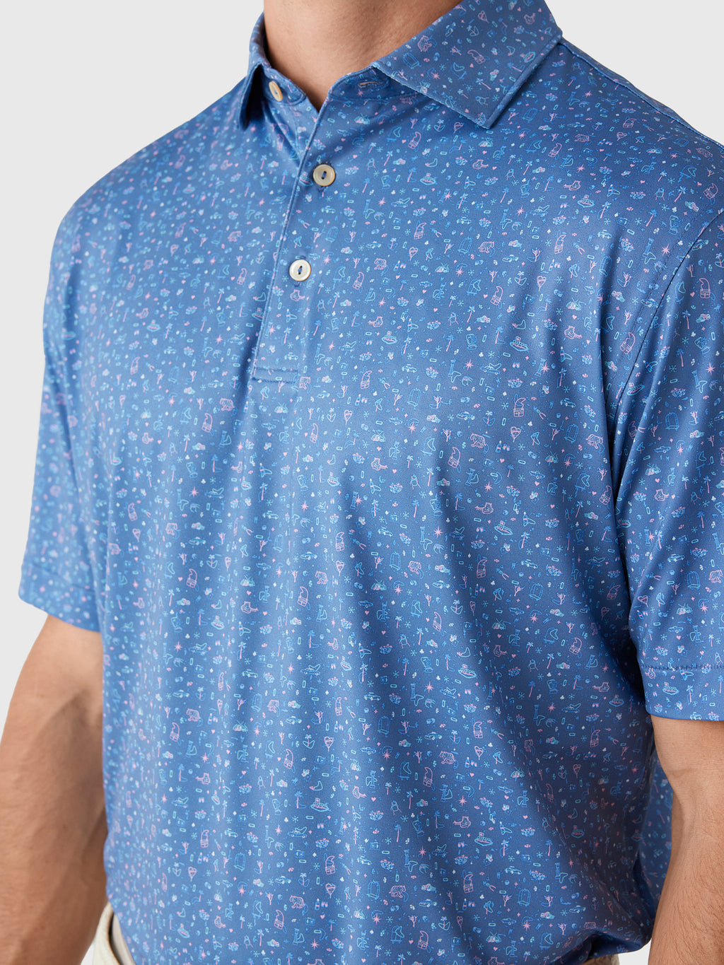 Peter Millar Crown Sport Men's Ridge Performance Jersey Polo - Saint Bernard