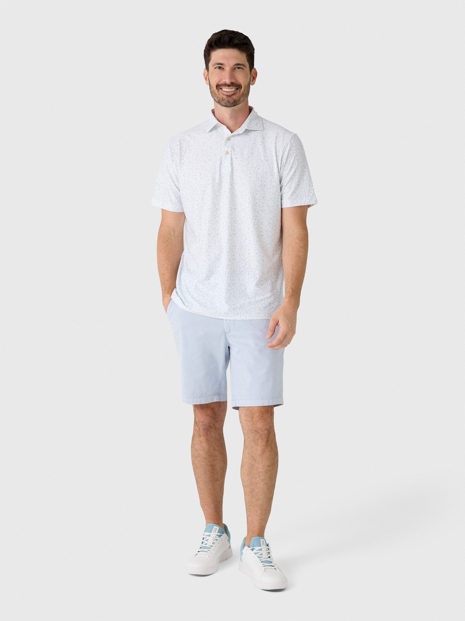 Peter Millar Crown Sport Men's On The Line Performance Jersey Polo - Saint Bernard