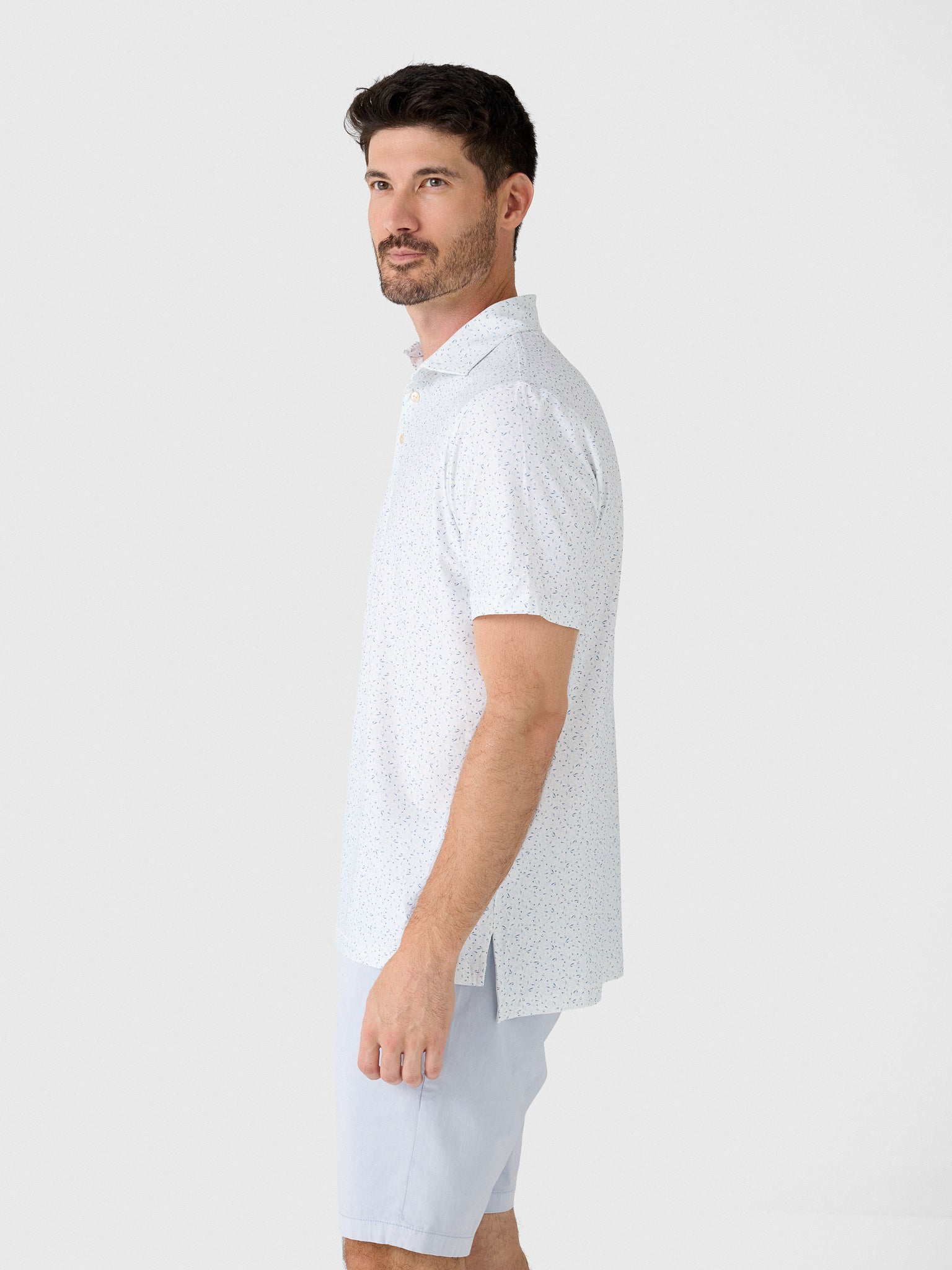 Peter Millar Crown Sport Men's On The Line Performance Jersey Polo - Saint Bernard