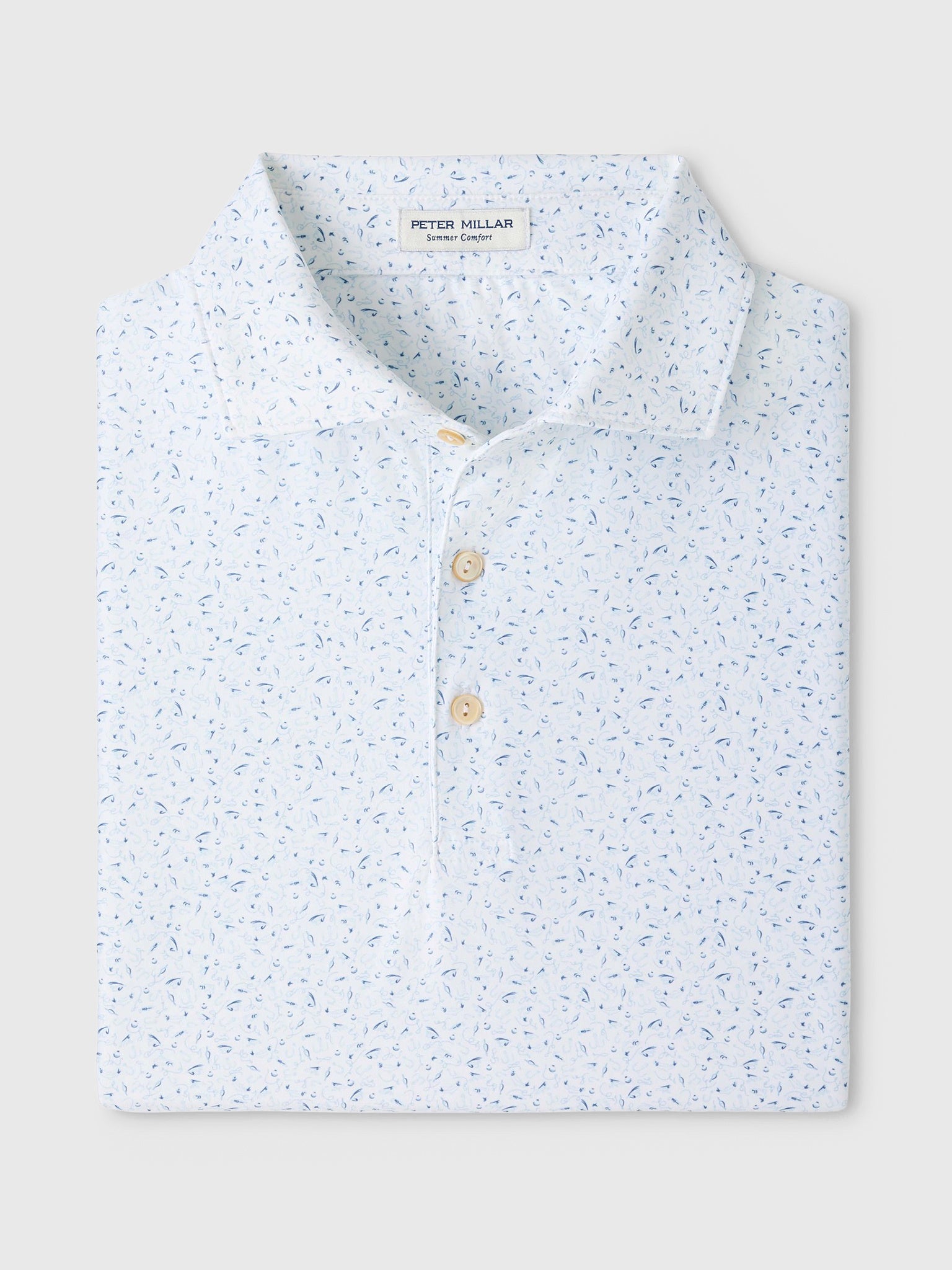 Peter Millar Crown Sport Men's On The Line Performance Jersey Polo - Saint Bernard