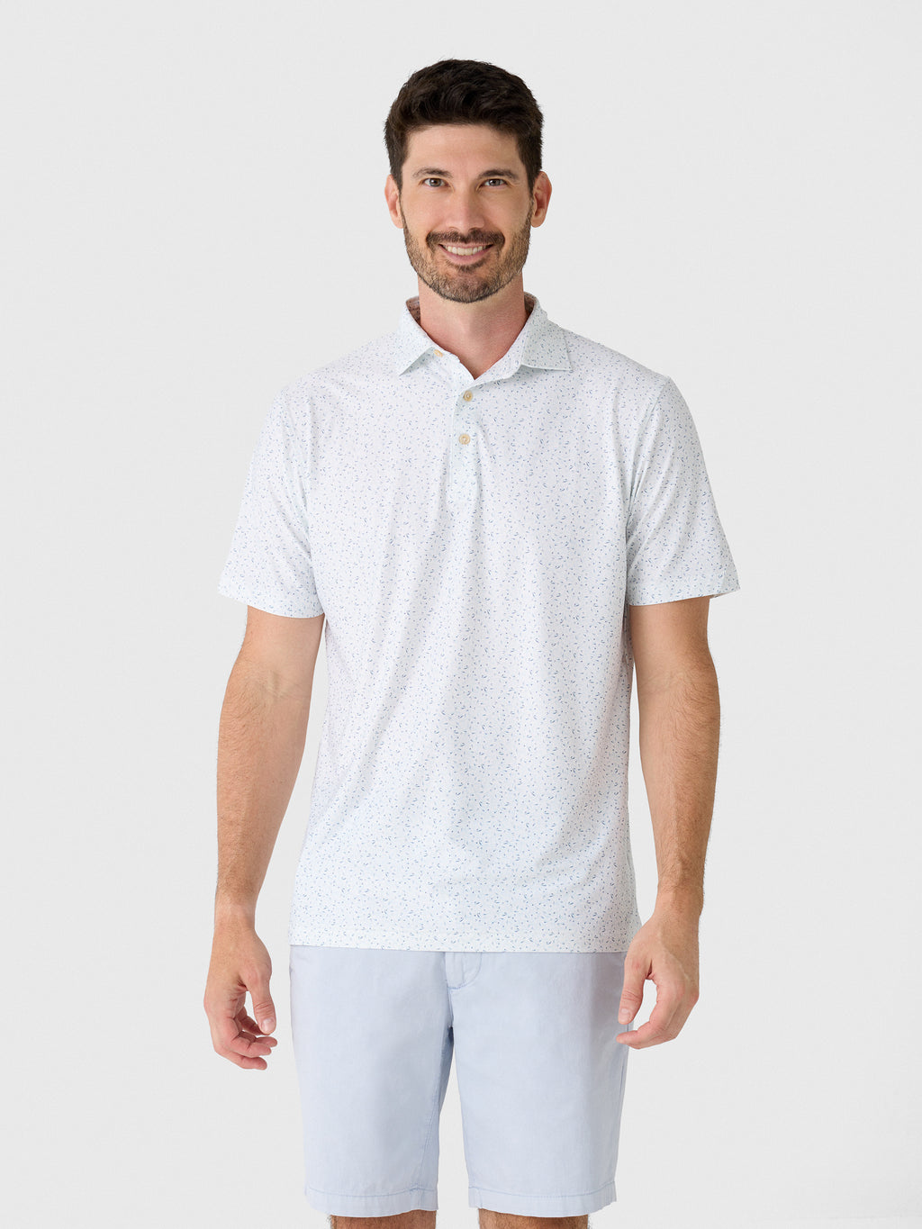 Peter Millar Crown Sport Men's On The Line Performance Jersey Polo - Saint Bernard