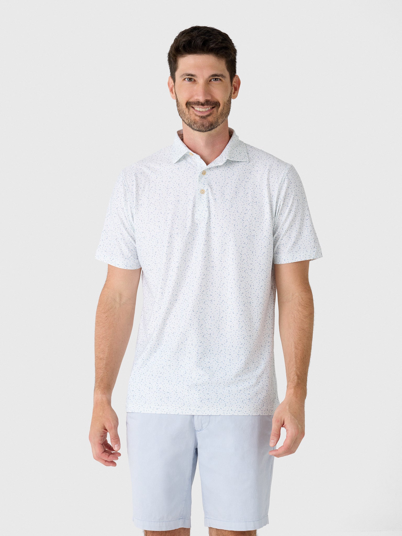 Peter Millar Crown Sport Men's On The Line Performance Jersey Polo - Saint Bernard