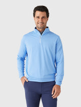 Peter Millar Crown Sport Men's Perth Mélange Performance Quarter-Zip - Saint Bernard